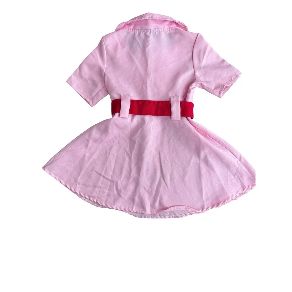 Girls League of Their Own Rockford Peaches Pink Baseball Dress Costume 4T Dottie